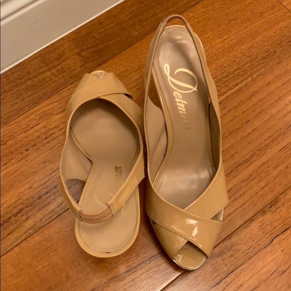 Beige mid heels